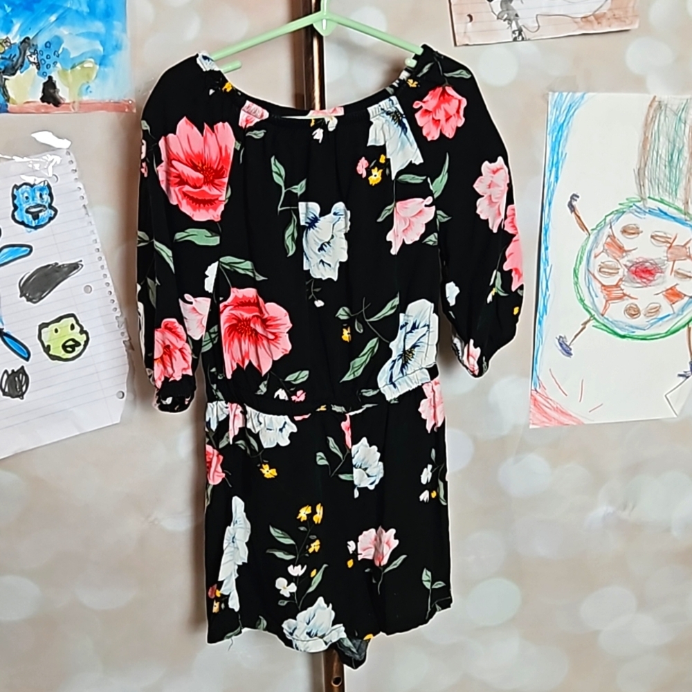 Navy Floral Romper